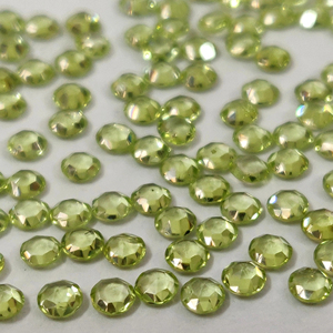 เพอริโดธรรมชาติทรงกลมดอกกุหลาบตัดเหลี่ยมเพชรพลอย5มม. ทรงหลวม Peridot ทรงกลมกุหลาบตัดคุณภาพสูง - Product Image 1