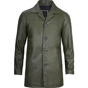 Abrigo de Cuero para Hombre en Oferta, Nuevo Abrigo de Cuero de Moda Cortavientos, Venta Directa de Fábrica - Product Image 5