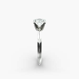 Bague de fiançailles solitaire à coupe ronde avec motif exclusif en acier inoxydable et moissanite pour toutes les occasions - Product Image 4