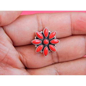 Boucles d'oreilles mode en argent sterling 925 avec pierres précieuses corail bijoux fins pour filles et femmes Item-E0727-GS cadeau - Product Image 4