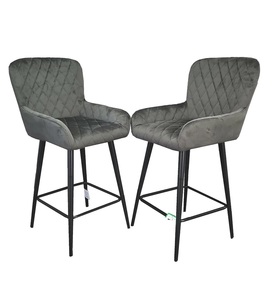 Gray Fabric Modern Chair Strong Eco-Friendly Bar Chair comfort Seating Hot Selling Latest Design Bar Furniture for Bar Hotel - Product Image 1