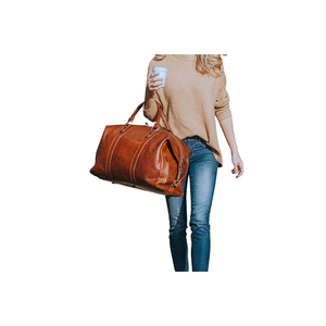 กระเป๋าทรงดัฟเฟิลพรีเมี่ยมสำหรับทุกเพศกระเป๋าทรงสปอร์ตมีซิปสำหรับผู้หญิงสไตล์สปอร์ตสุดหรูจากอินเดีย - Product Image 4