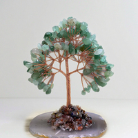 Arbre de Vie en Agate Naturelle Polie de 10-12 cm, Enroulé de Fil de Cuivre, Pierre de Guérison, Décoration d'Intérieur, Cristal Feng Shui en Pierres Précieuses Mixtes