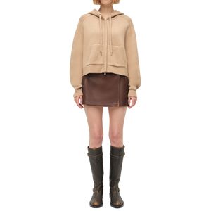 Sweat à capuche zippé en tricot gothique délavé pour femmes, veste décontractée à manches longues, tricot doux, vêtements d'automne et d'hiver - Product Image 5