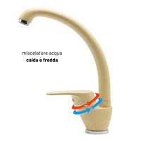 Robinet de cuisine monocommande M RUBINETTERIA Série Benny, bec réglable, couleur Avoine, lot de 1, modèle 2301293_3_1