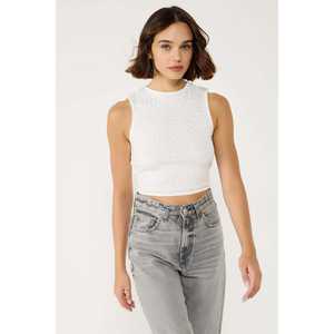 T-shirt à lacets à l'arrière avec détails en dentelle ornée de pierres sur le devant - Product Image 2