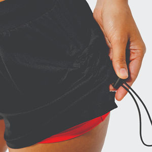 96% Nylon 4% Spandex True Fit pantalones cortos de cintura alta para mujeres pantalones cortos de mujer con bolsillo oculto en el forro transpirable - Product Image 4