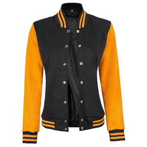 Por encargo al por mayor de béisbol Varsity Letterman chaquetas para las mujeres últimos diseños señoras Casual Varsity chaquetas - Product Image 3