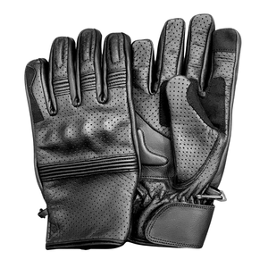 Guantes de Motociclismo de Invierno para Dedos Completos, Cuero de Cabra, Agarre Reforzado en la Palma, Protección de Nudillos Duros, Pantalla Táctil, Uso Diario - Product Image 1