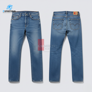 Men Classic Regular <b>Jeans</b> Denim Pants Straight Fit <b>Jeans</b> Men Casual Denim Pants Custom Logo <b>Jeans</b> Wholesale Regular Fit <b>Jeans</b> - Product Image 2