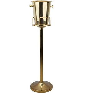 Porte-bouteille de vin rond très populaire avec refroidisseur à champagne en acier et seau à glace pour les fêtes et le service, seau avec poignées - Product Image 3