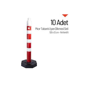 Paquete de 10 postes de advertencia basados en grava 120x12 cm reflectantes - Product Image 2