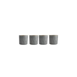 Juego de 4 Tazas de Cerámica Christina de 230cc, Diseño Minimalista para Regalos, Color Gris - Product Image 1