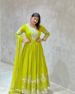 Launching New Georgette Silk Salwar with Embroidered Traditional Print Party Wear <b>Indian</b> & <b>Pakistani</b> <b>Clothing</b> 2024 Collection - Product Image 5