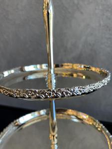Présentoir à dessert de table à 2 niveaux, support à gâteau argenté, support à gâteau miroir, support de service de luxe, support pour le thé de l'après-midi - Product Image 6
