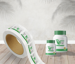 Rollo de pegatinas de vinilo a prueba de aceite impermeable personalizado, 100 Uds., grado de congelador para botellas de aceite esencial, tarros para el cuidado de la piel, etiquetas cosméticas - Product Image 2