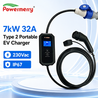 Chargeur EV portable 7kW 32A Type 2 230Vac CE TUV RoHS IP67 pour fabricant OEM ODM, vente en gros et distributeur européen