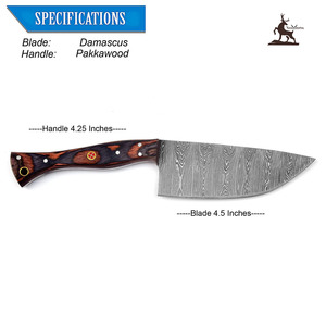 Couteau de chef en acier Damas personnalisable avec manche en bois, couteau de cuisine OEM avec d'excellentes options de personnalisation - Product Image 3