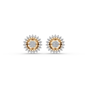 Pendientes de Diamantes Cultivados en Laboratorio con Halo de Rayos de Sol, Joyería Única y Etérea - Product Image 1