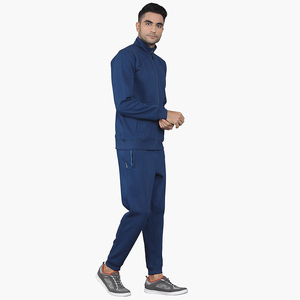 Ensemble de survêtement Smart Fit à col montant, en tissu lisse, haut ample, patchwork multicolore et pantalon assorti, coupe confortable - Product Image 3
