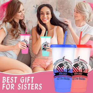 Vasos de Plástico Personalizados de 16oz y 24oz que Cambian de Color con el Agua Fría, Libres de BPA, Regalo para la Celebración del Día de la Independencia del 250 <span class=keywords><strong>Aniversario</strong></span> de EE. UU. - Product Image 4