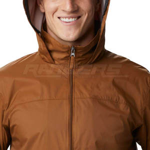 Impermeable para Hombre Color Marrón, Resistente al Agua para Uso Diario, Cremallera Frontal Completa, Capucha con Cuello Ajustable, Chaquetas Cortavientos de Marca Privada - Product Image 4