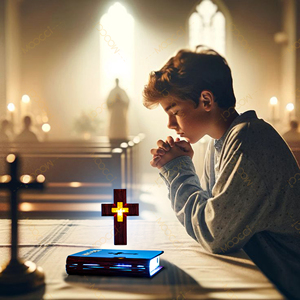 Base Cristiana de Libro de <span class=keywords><strong>la</strong></span> <span class=keywords><strong>Biblia</strong></span> de Jesús para Infundir Elegancia Espiritual en el Ambiente del Dormitorio con Cruz Magnética Levitante Flotante y Colorida - Product Image 5