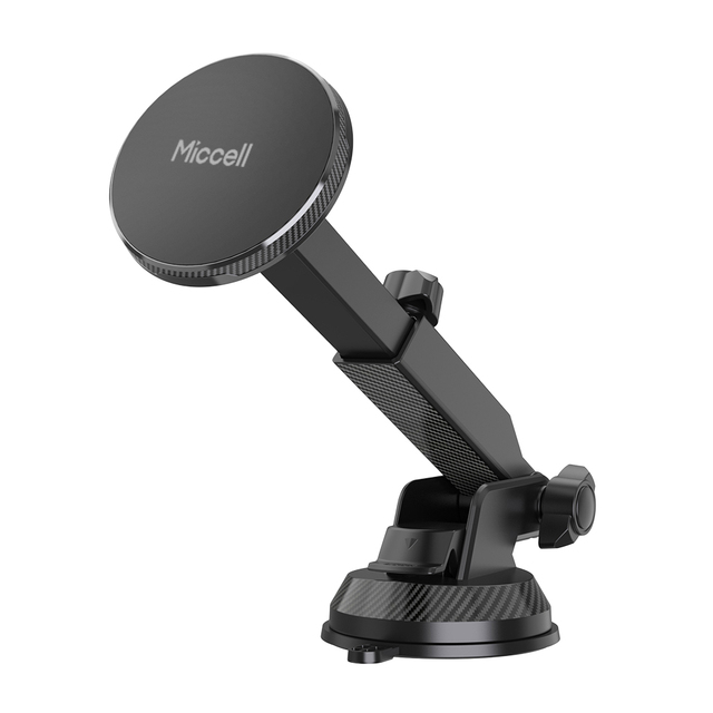 360 Rotation Telescopic Rod Design Magnetic Suction Cup Waterproof Car Phone Holder with Wireless Charging Vent Mount & Desk Use