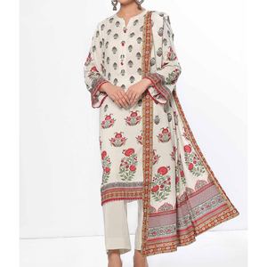 <b>Women</b> Cotton Silk Casual Shalwar Kameez Suit Long Printed Quick Dry <b>Kurta</b> Comfortable Pants Coordinated Dupatta for All Seasons - Product Image 2