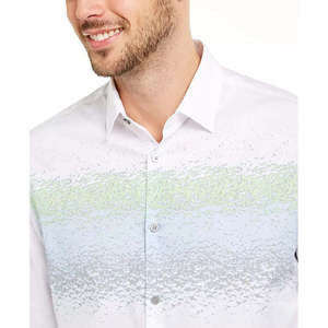 Camicia Casual da Uomo Alfani in Popeline 100% Cotone, Vestibilità Classica, Traspirante, Bianca, Colletto con Bottoni, Motivo a Righe Astratte, Taglia XX Large (6XL) - Product Image 3