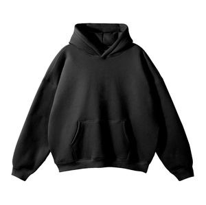 Sweats à capuche unisexes surdimensionnés personnalisés 100% coton, sweats à capuche unis pour hommes 500 g/m², sweats à capuche à enfiler grande taille avec logo brodé imprimé - Product Image 1