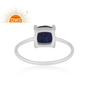 Vente chaude Fine Sterling Silver Naturel Lapis Lazuli Gemstone Bague Empilable Bijoux Personnalisés Pour Les Femmes Cadeau Pour Elle - Product Image 5