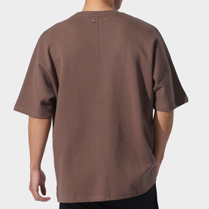 Mens Drop Shoulder T-Shirt <b>Sets</b>-Heather Grey Rib <b>Knit</b> BSCI Certified Premium Quality - Product Image 2