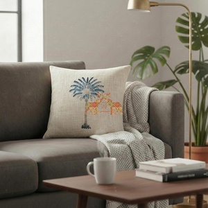 Luxury stylish Palm Tree Block Printed Handmade <b>Cushion</b> <b>Cover</b> For Home - Product Image 4