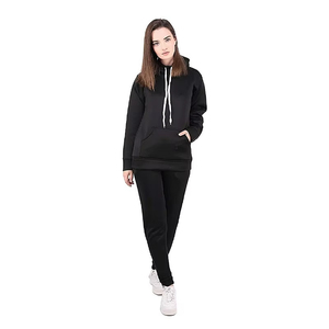 Women's Winter Pullover Hoodie & Tracksuit <b>Set</b> 100% Cotton Fleece Eco-Friendly Customized Logo Full-Length Regular Fit - Product Image 1