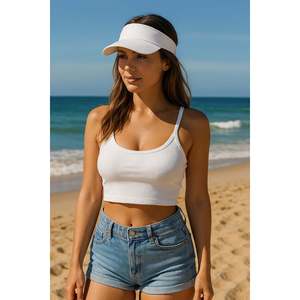 Chapeau à visière longue et ouverte blanc - Protection solaire élégante pour la tête Spk13 - Blanc - Product Image 5