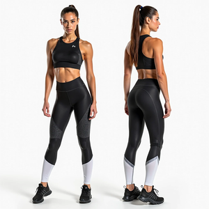 Conjunto Deportivo de Yoga para Mujer, Otoño Invierno, Leggings y Sujetador sin Costuras, Tejido Transpirable, Cómodo y con Estampado - Product Image 5