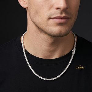 10K Gold Round Cut Tennis Necklace Luxury Diamond Style Tennis Chain - Product Image 3