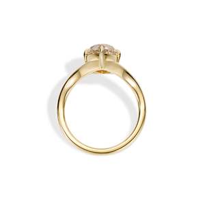 Anillo Noble Old Mine Marquise de Champán Fino con Diamante Cultivado en Laboratorio de 3.22 Ct J VVS2 en Oro Amarillo de 14K, Color Fantasía, Elección del Coleccionista - Product Image 2