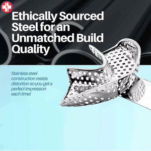 Juego de bandejas de impresión dental lisas de 9 cucharas de impresión de alta calidad de acero inoxidable - Product Image 5