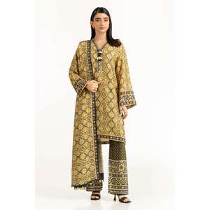 IUSTKSD-968 Conjunto de Traje de 3 Piezas de Seda Cruda Estampada para Mujer - Product Image 3