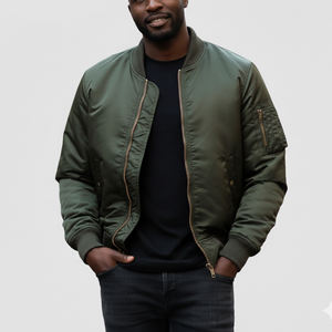 Veste d'hiver longue en laine pour homme, confortable, avec fermeture éclair, logo brodé personnalisé, grande taille, nouveauté 2025 100% - Product Image 3