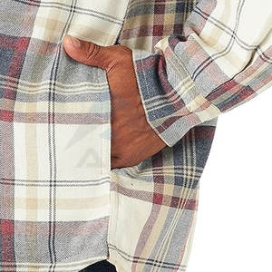 Mens <b>Sherpa</b> <b>Lined</b> <b>Shirt</b> Jacket Long Sleeve Rugged Winter Overshirt with Fleece Lining for Cold Conditions Light Beige Heather - Product Image 5