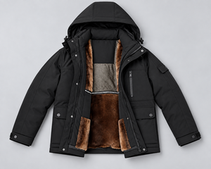 Chaqueta de Plumón Casual con Capucha para Hombre, Chaqueta de Invierno con Cremallera, Resistente al Viento e Impermeable, con Forro Interior Desmontable - Product Image 6