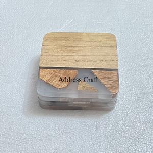 Custom Logo Eco-Friendly Handmade Natural Wood/White <b>Coasters</b> <b>Set</b> 4 Inch Table Decorate Birthday Party Kitchenware High Quality - Product Image 4