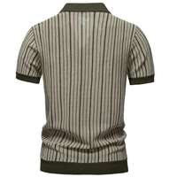 Chemise décontractée en jersey tricoté uni à col rond pour homme - Polyester/coton respirant et écologique à séchage rapide, coupe classique 230g