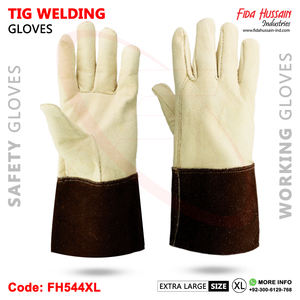 ถุงมือทำงานเชื่อมหนังวัวในหนังแพะพร้อมการป้องกันสูงสุดกำไลข้อมือยาว10ซม. ไม่มีซับใน2025งานอุตสาหกรรม - Product Image 2