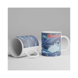 แก้วลายการ์ตูน Ponyo จากสตูดิโอจิบลิ ใช้กับไมโครเวฟและเครื่องล้างจานได้ ดีไซน์สไตล์ตะวันตก พร้อมหูจับ สำหรับกาแฟเอสเพรสโซ บรรจุในกล่อง - Product Image 1