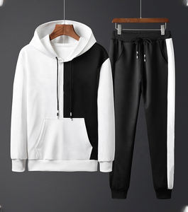 Survêtement d'entraînement pour hommes, Logo personnalisé, bloc de couleurs, coupe ample, ensemble de 2 pièces - Product Image 2