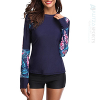 Tankini Wanita Lengan Panjang 2 Potong Buatan Tangan Bahan Ramah Lingkungan Ringan Cepat Kering Perlindungan UV Ukuran Besar